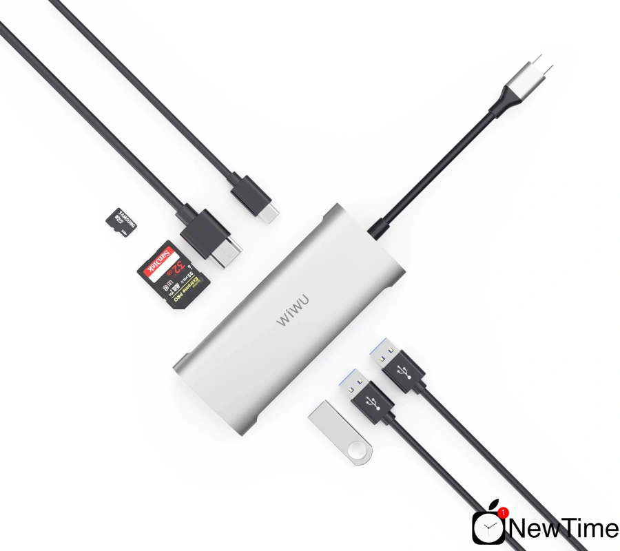 WiWU Alpha A731HP 7 in 1 USB-C Hub Silver